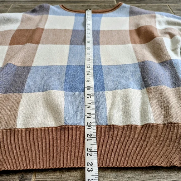Cynthia Rowley Plaid Checkered Print Pullover Sweater Women's Size Small - Picture 7 of 9